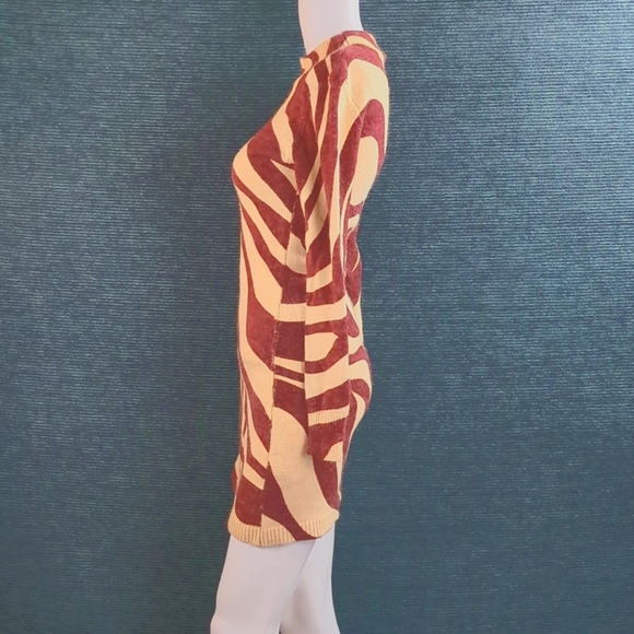 Zara Zebra Striped Jacquard Wool Blend Sweater Dress Perfect For Fall!! - Picture 5 of 16